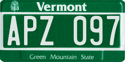 VT license plate APZ097