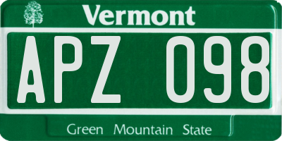 VT license plate APZ098
