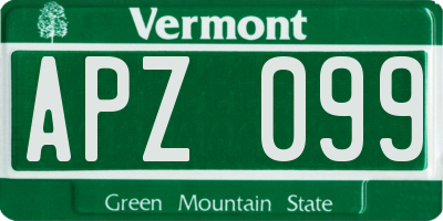 VT license plate APZ099