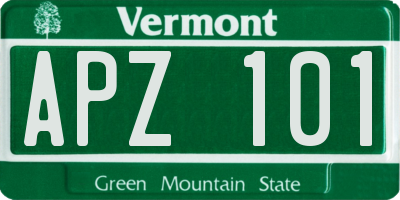 VT license plate APZ101