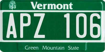 VT license plate APZ106