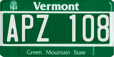 VT license plate APZ108