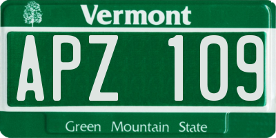 VT license plate APZ109