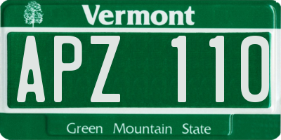VT license plate APZ110