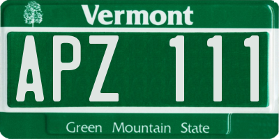 VT license plate APZ111