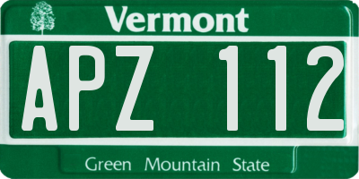 VT license plate APZ112