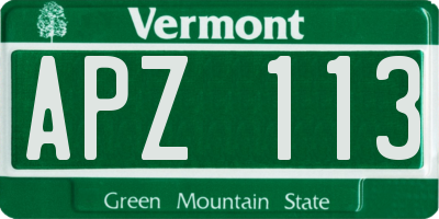 VT license plate APZ113