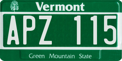VT license plate APZ115