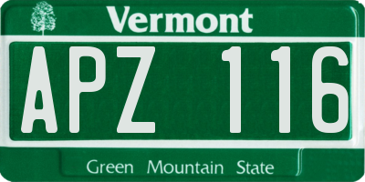 VT license plate APZ116