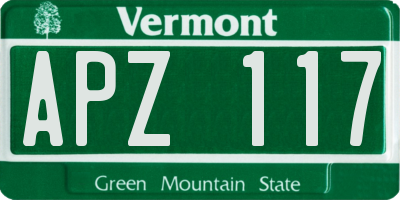 VT license plate APZ117