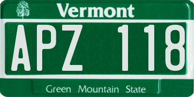 VT license plate APZ118