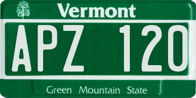 VT license plate APZ120