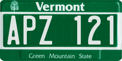 VT license plate APZ121