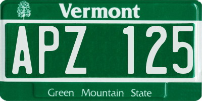 VT license plate APZ125
