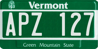 VT license plate APZ127