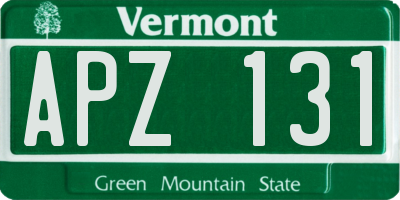 VT license plate APZ131