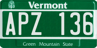 VT license plate APZ136