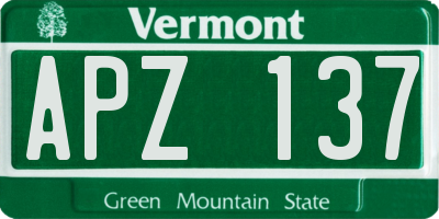 VT license plate APZ137