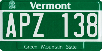 VT license plate APZ138