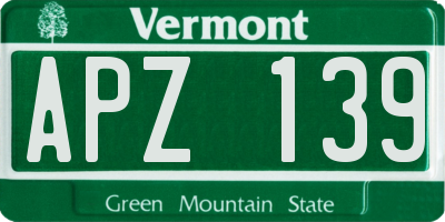 VT license plate APZ139