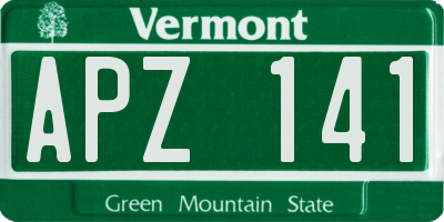 VT license plate APZ141