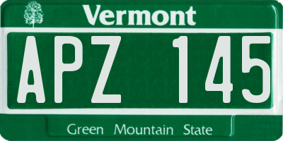 VT license plate APZ145