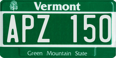 VT license plate APZ150