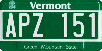 VT license plate APZ151