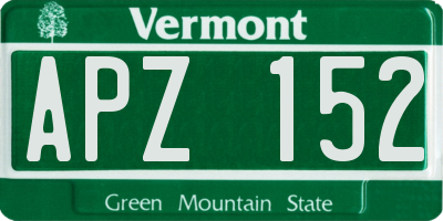 VT license plate APZ152