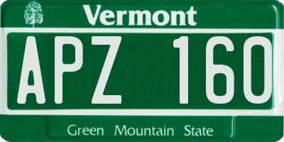 VT license plate APZ160