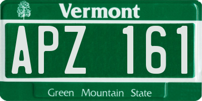 VT license plate APZ161