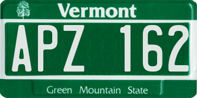 VT license plate APZ162