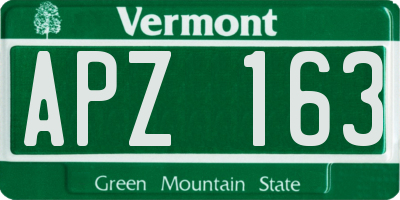 VT license plate APZ163