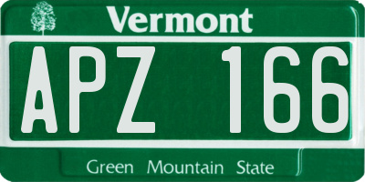 VT license plate APZ166