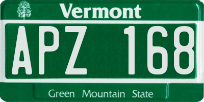 VT license plate APZ168