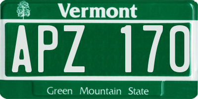 VT license plate APZ170
