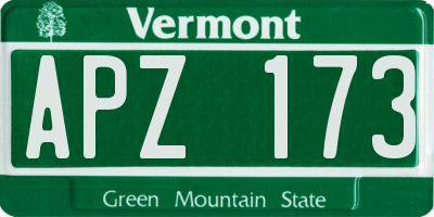 VT license plate APZ173