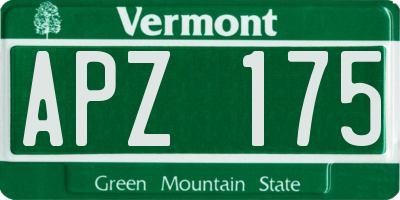 VT license plate APZ175