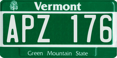 VT license plate APZ176