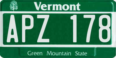 VT license plate APZ178