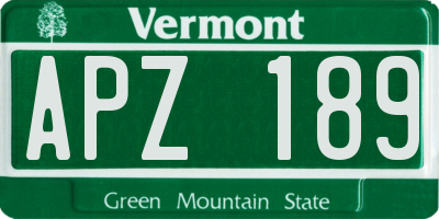 VT license plate APZ189