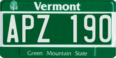 VT license plate APZ190