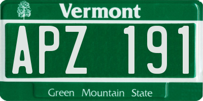 VT license plate APZ191