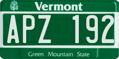 VT license plate APZ192