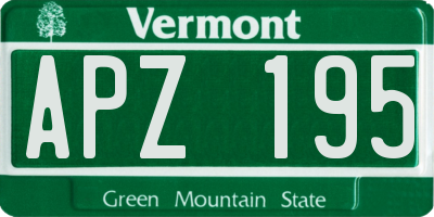 VT license plate APZ195