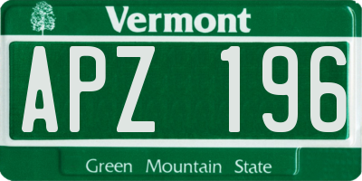VT license plate APZ196