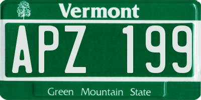VT license plate APZ199