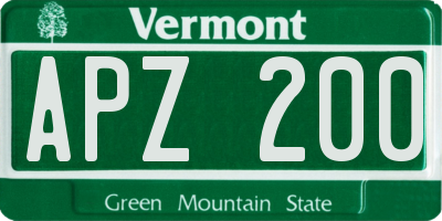 VT license plate APZ200