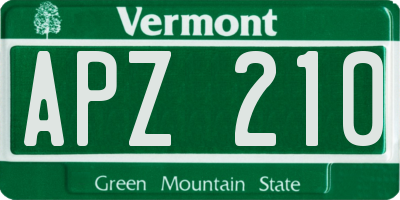 VT license plate APZ210