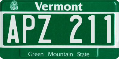 VT license plate APZ211